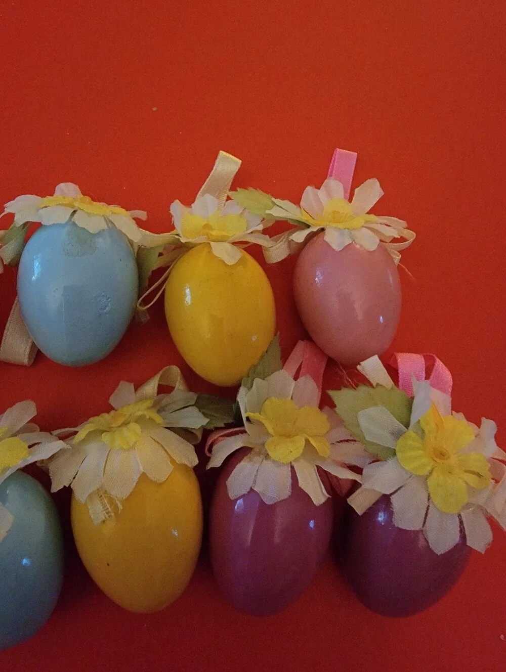 Pastel Decorative Hanging Egg Ornaments - Set of 12